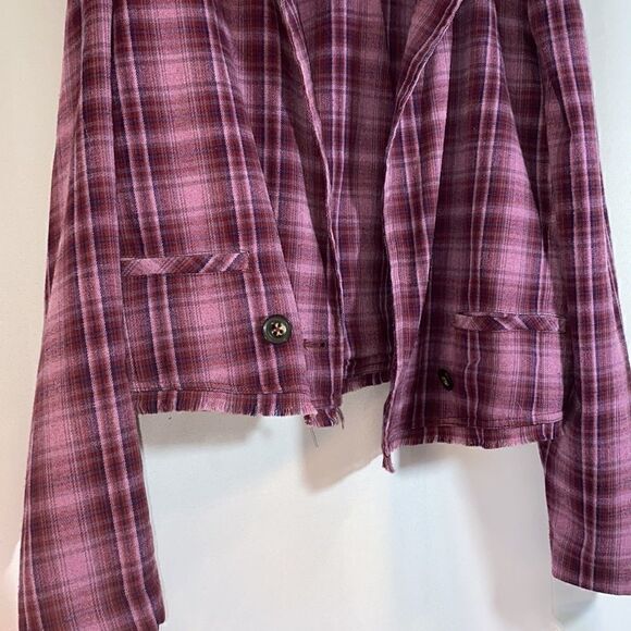 We The Free Plaid Jacket Purple - Picture 3 of 9